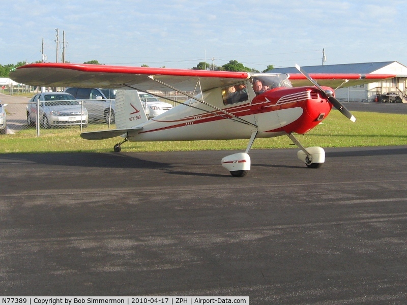 N77389, 1946 Cessna 120 C/N 11830, Preparing to depart Zephyrhills, Florida