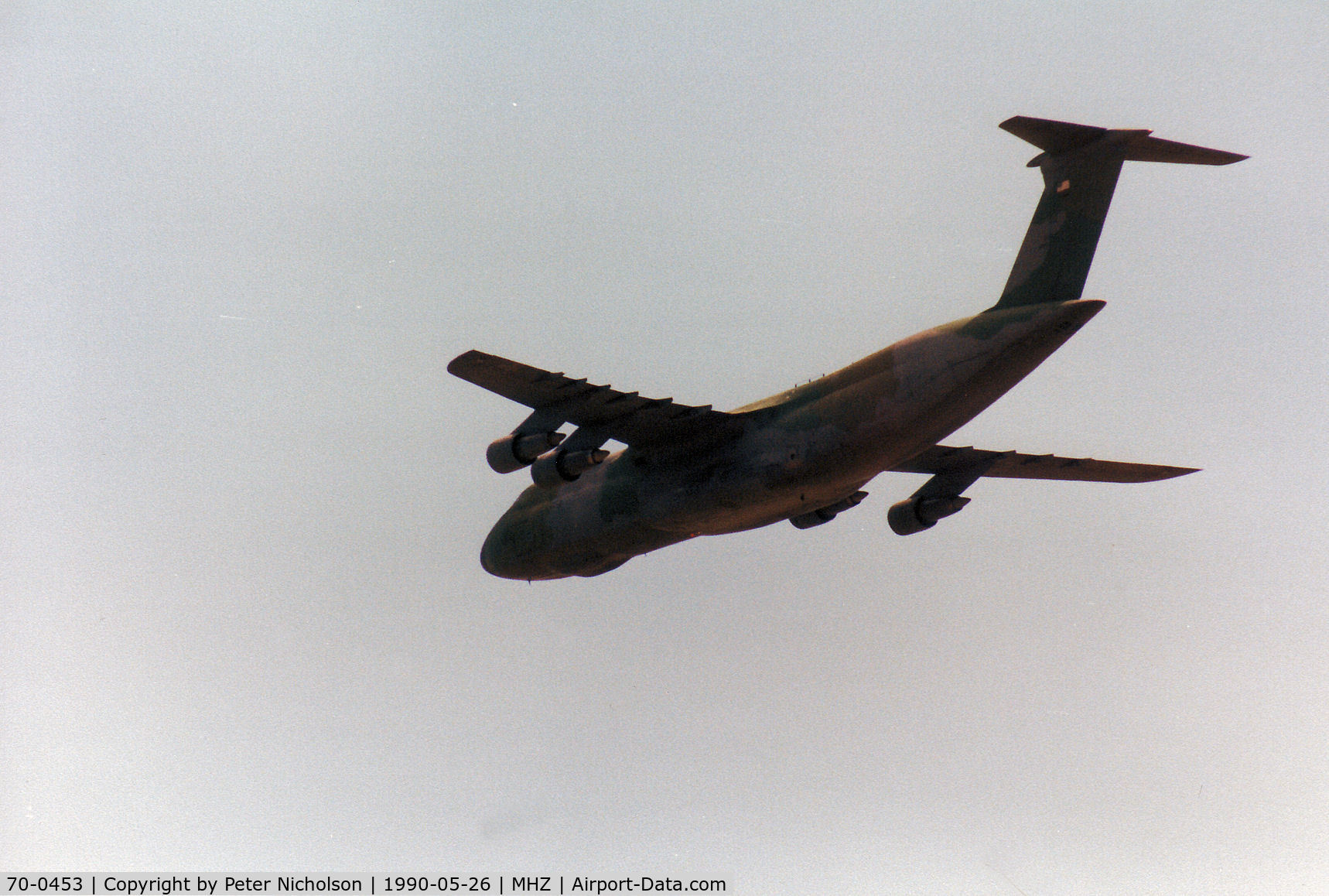 70-0453, 1970 Lockheed C-5A Galaxy C/N 500-0067, C-5A Galaxy of 436th Military Airlift Wing at Dover AFB on a fly-past at the 1990 RAF Mildenhall Air Fete.