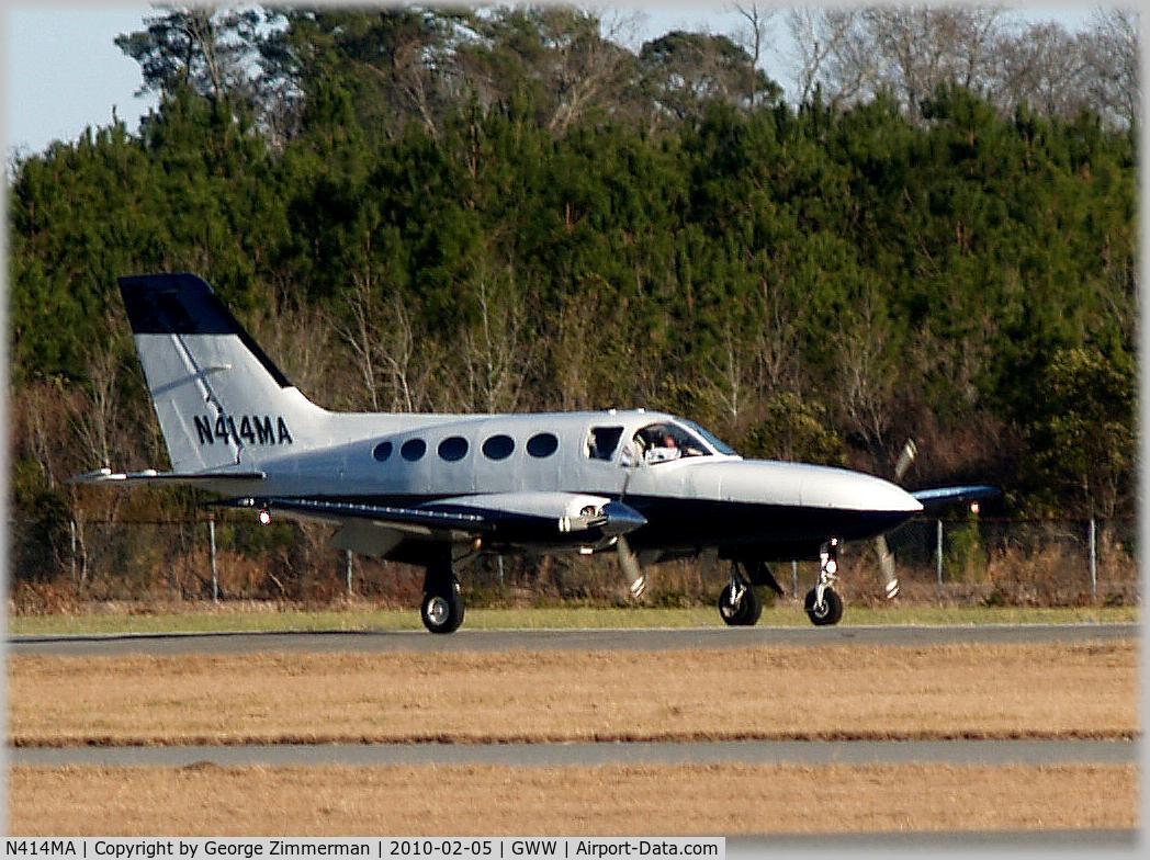 N414MA, 1979 Cessna 414A Chancellor C/N 414A0248, Arrival for Fuel Stop @ Goldsboro-Wayne enroute to Florida