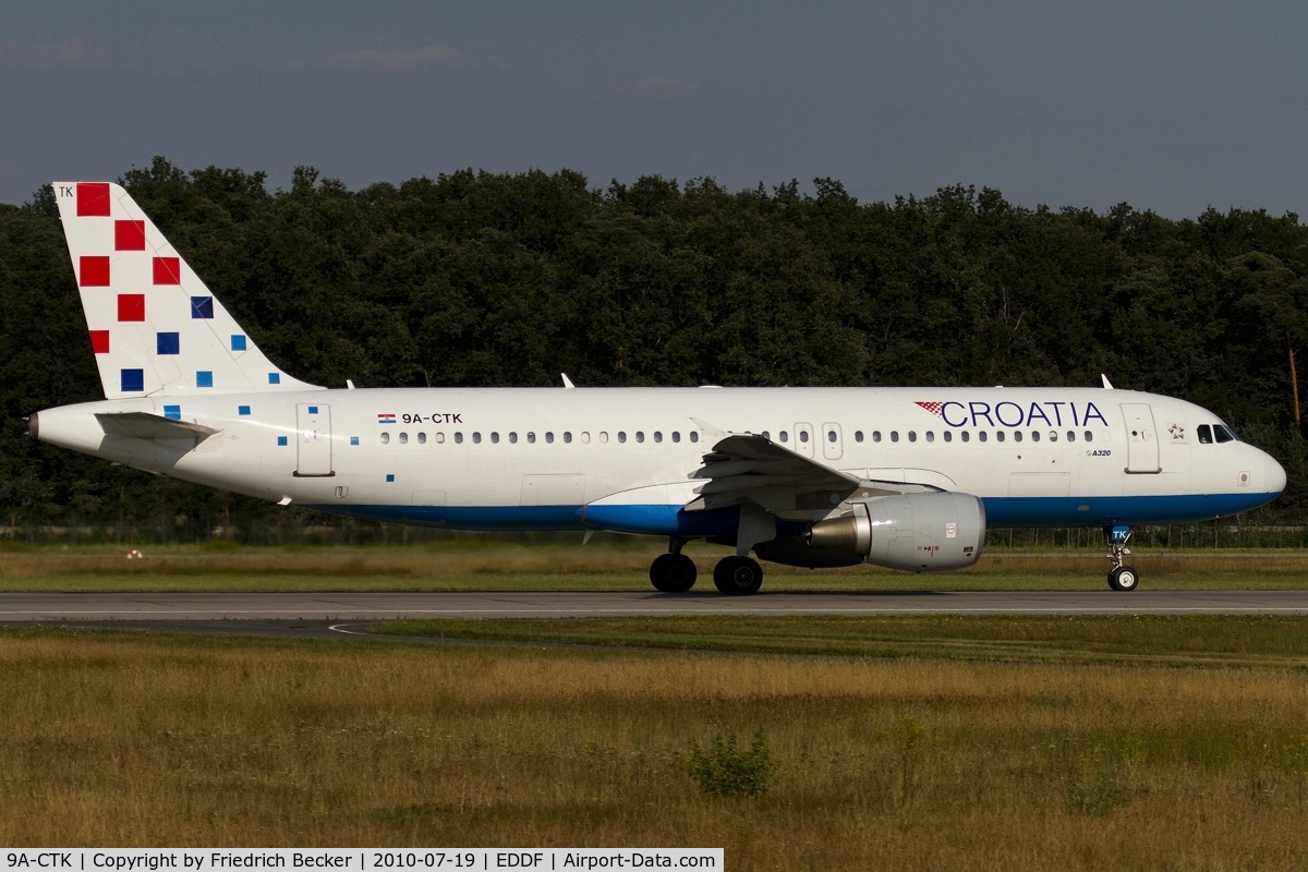 9A-CTK, 2000 Airbus A320-214 C/N 1237, departing via RW18W