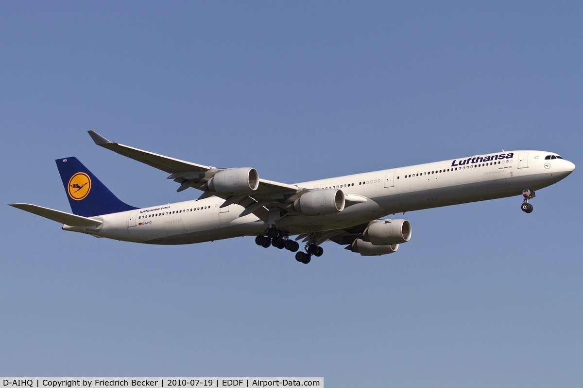 D-AIHQ, 2007 Airbus A340-642 C/N 790, on final RW07R