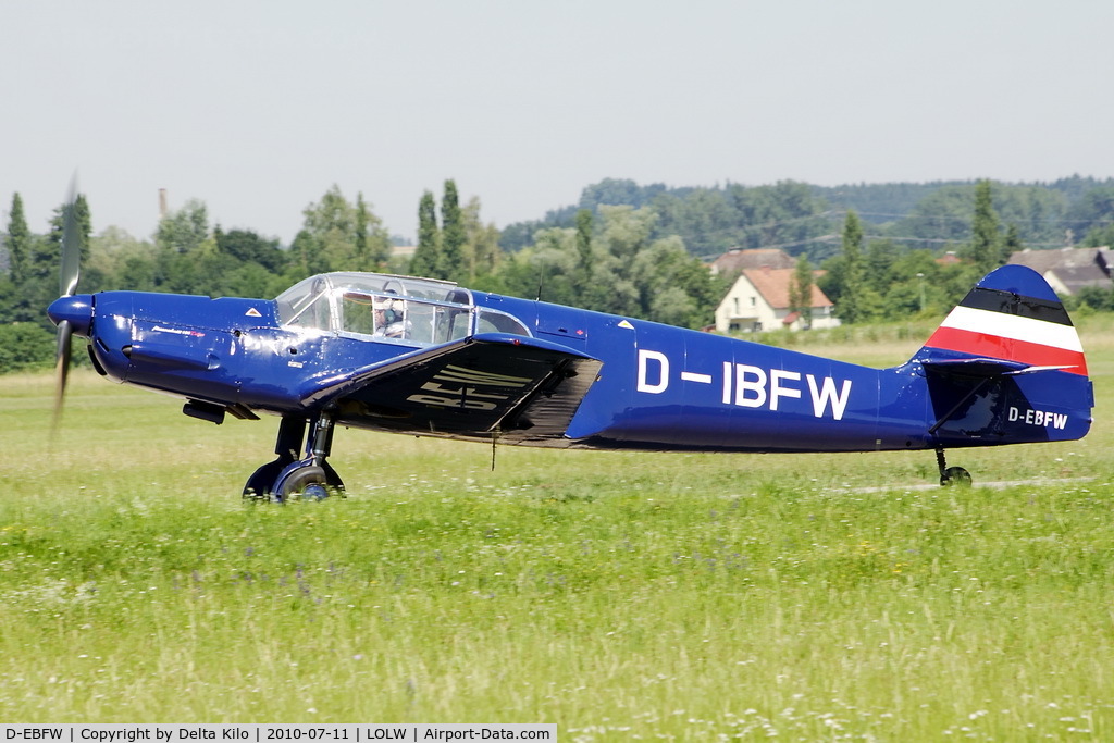 D-EBFW, 1937 Messerschmitt Bf-108 Taifun C/N 1561, 100 years Airfield Wels-Messerschmitt BF108 Taifun