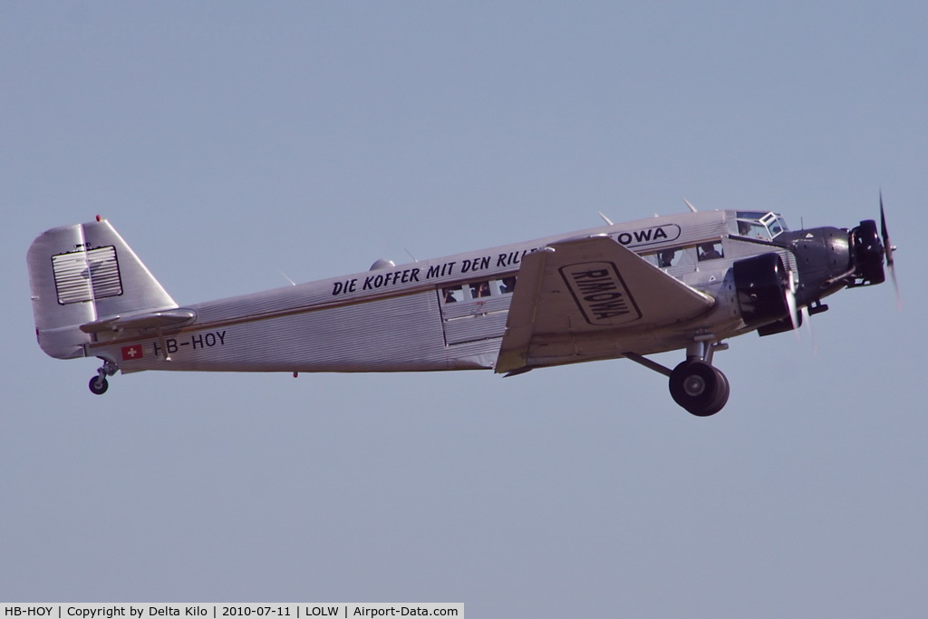 HB-HOY, 1949 Junkers (CASA) 352A-3 (Ju-52) C/N 96, 100 years Airfield Wels- Ju Air