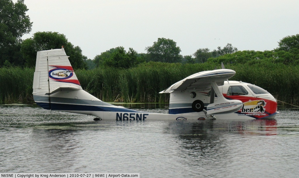 N65NE, 1986 STOL Aircraft UC-1 Twin Bee C/N 023, STOL UC-1 Twin Bee moored at AirVenture 2010.