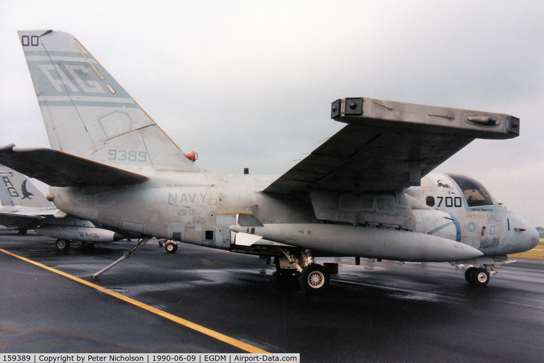 159389, Lockheed S-3B Viking C/N 394A-3025, S-3B Viking of VS-31 aboard USS Dwight D Eisenhower on display at the 1990 Boscombe Down Battle of Britain 50th Anniversary Airshow.