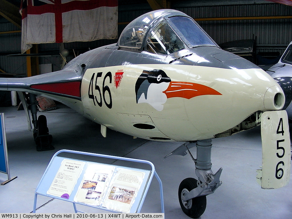 WM913, Hawker Sea Hawk FB.3 C/N 5965, at the Newark Air Museum