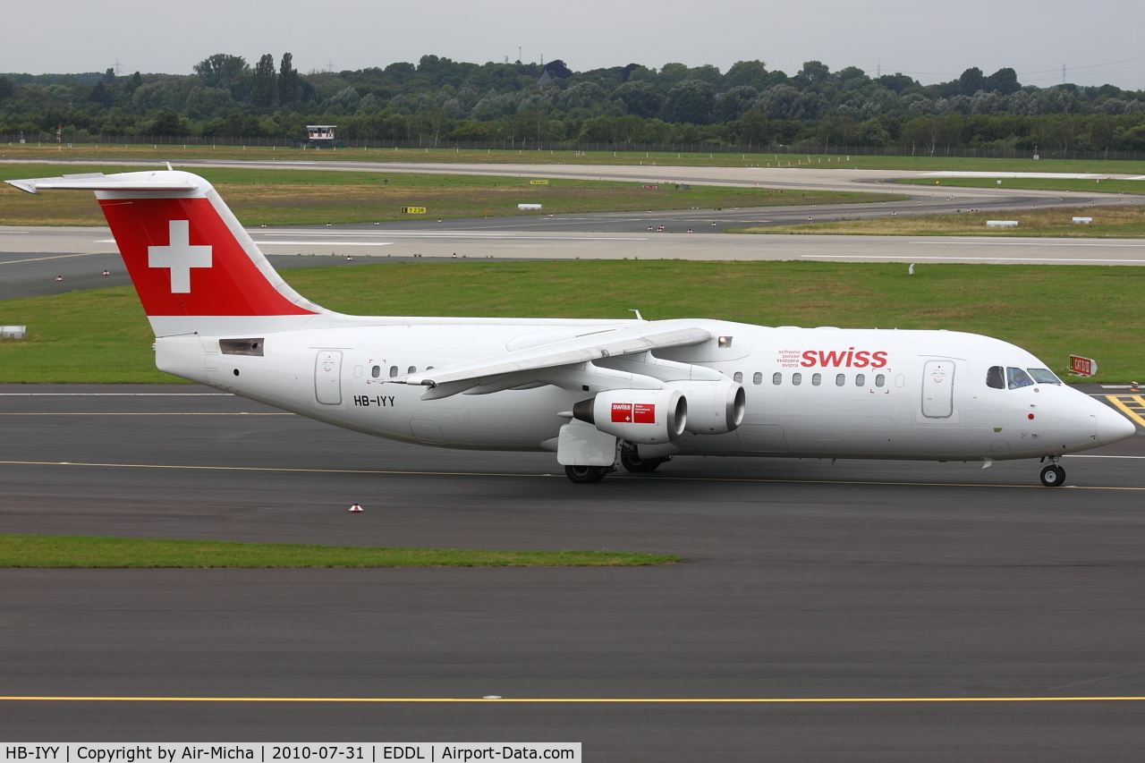 HB-IYY, 1998 British Aerospace Avro 146-RJ100 C/N E3339, Swiss, British Aerospace Avro RJ100, CN: E3339