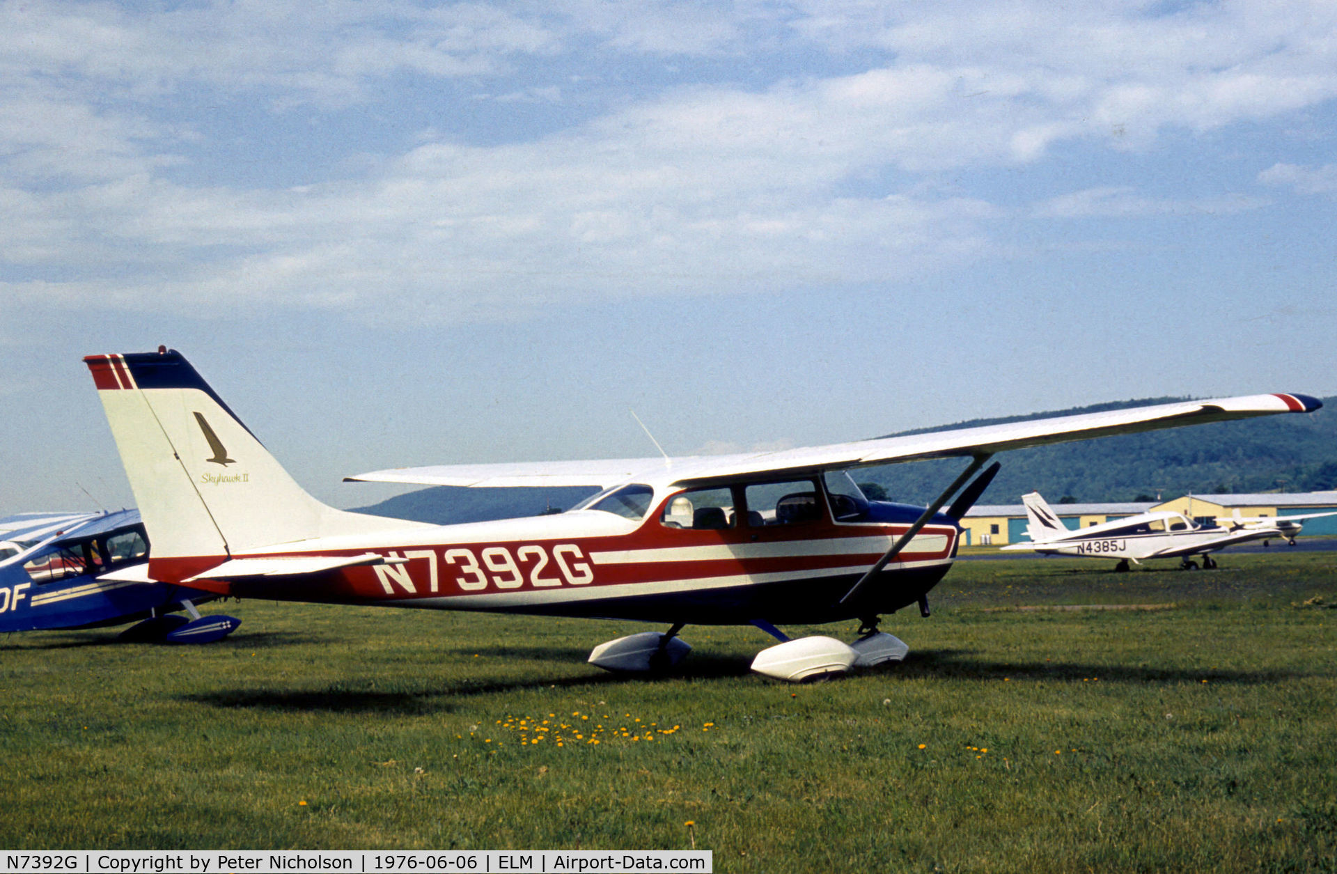 N7392G, Cessna 172K Skyhawk C/N 17259092, Cessna 172K Skyhawk II resident at Chemung County, as the airport was then known, in the Summer of 1976.