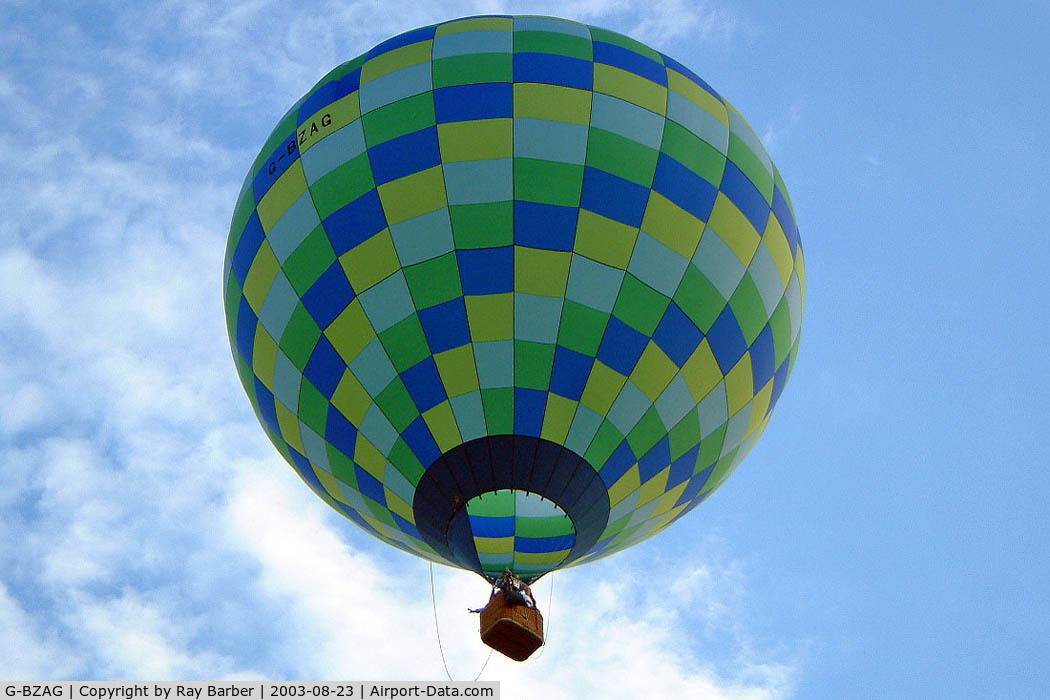 G-BZAG, 2000 Lindstrand Balloons LBL 105A C/N 542, Lindstrand LBL-105A HAFB [542] Loseley Park Guilford~UK 23/08/2003.