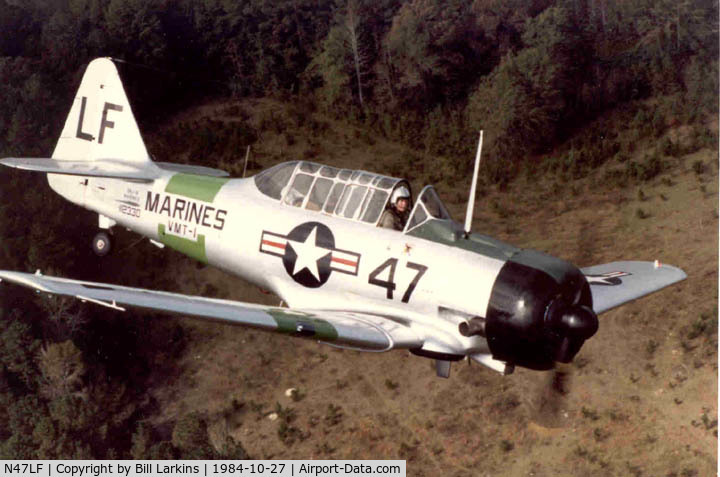 N47LF, North American SNJ-6 Texan C/N 121-43186, Shortly after total rebuild and painting with authentic USMC markings.