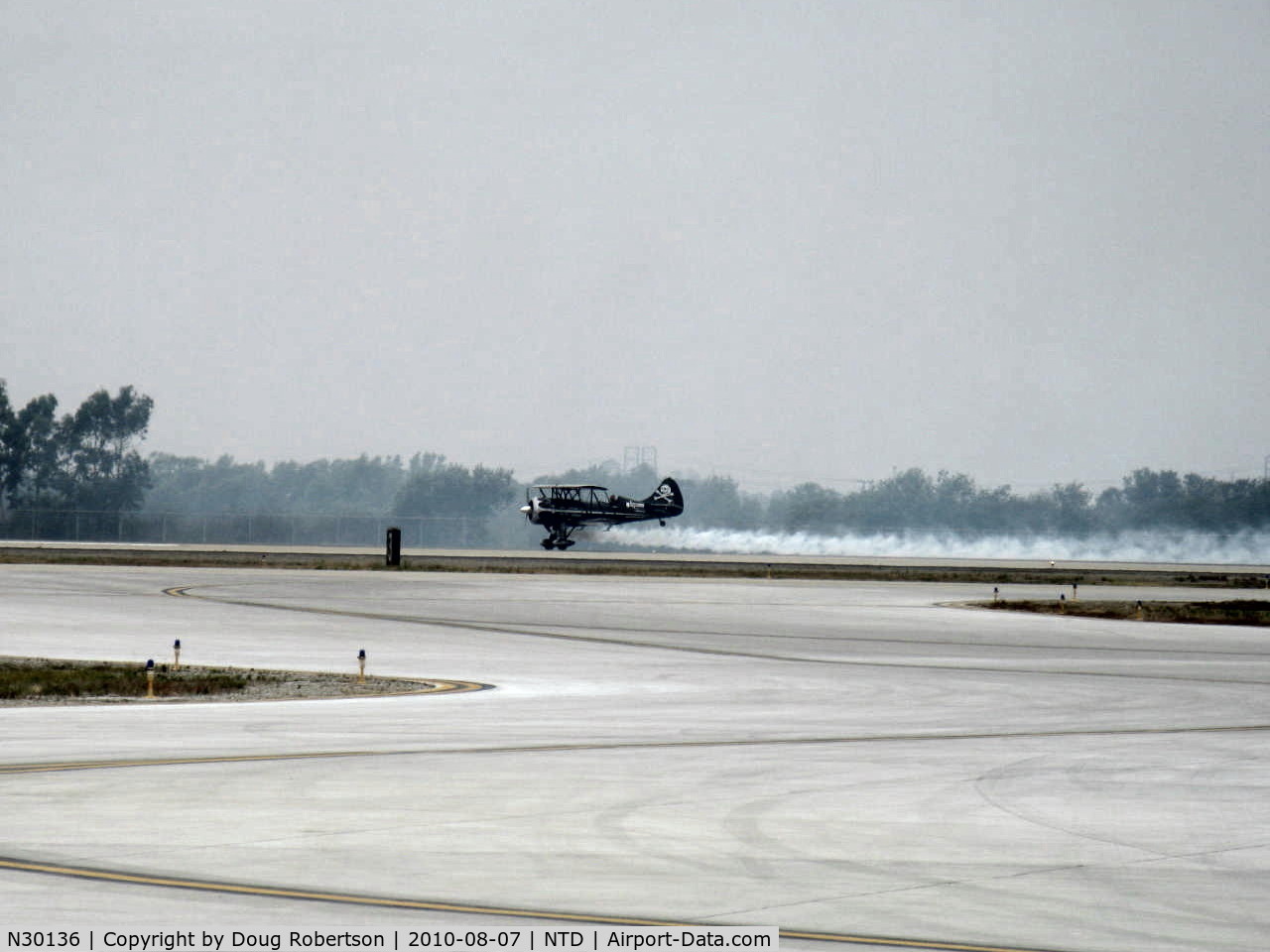 N30136, 1980 Waco UPF-7 C/N 5533, 1980 Waco UPF-7, P&W R-985 Wasp Jr. 450 Hp upgrade, landing roll