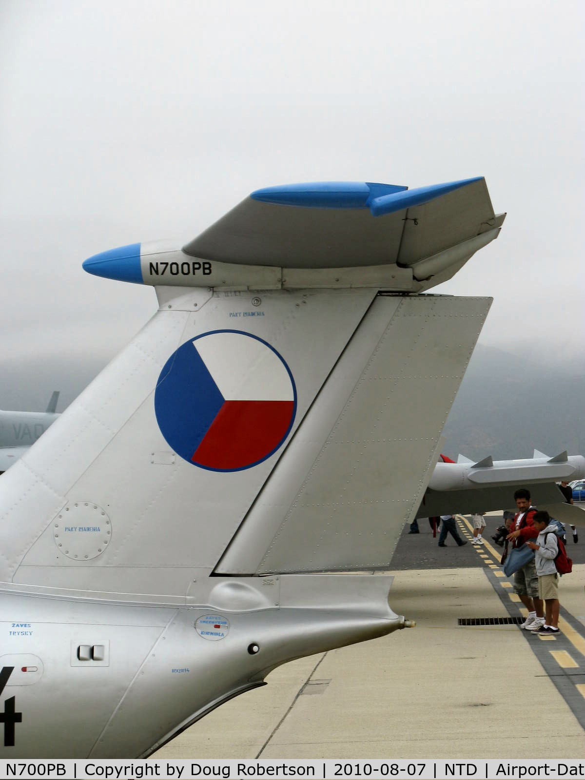 N700PB, 1968 Aero L-29 DELFIN C/N 892814, 1968 Aero Vodochody L-29 DELFIN (Dolphin) tandem trainer, M701 Turbojet 1,960 lb st, NATO Code Name: MAYA, tail