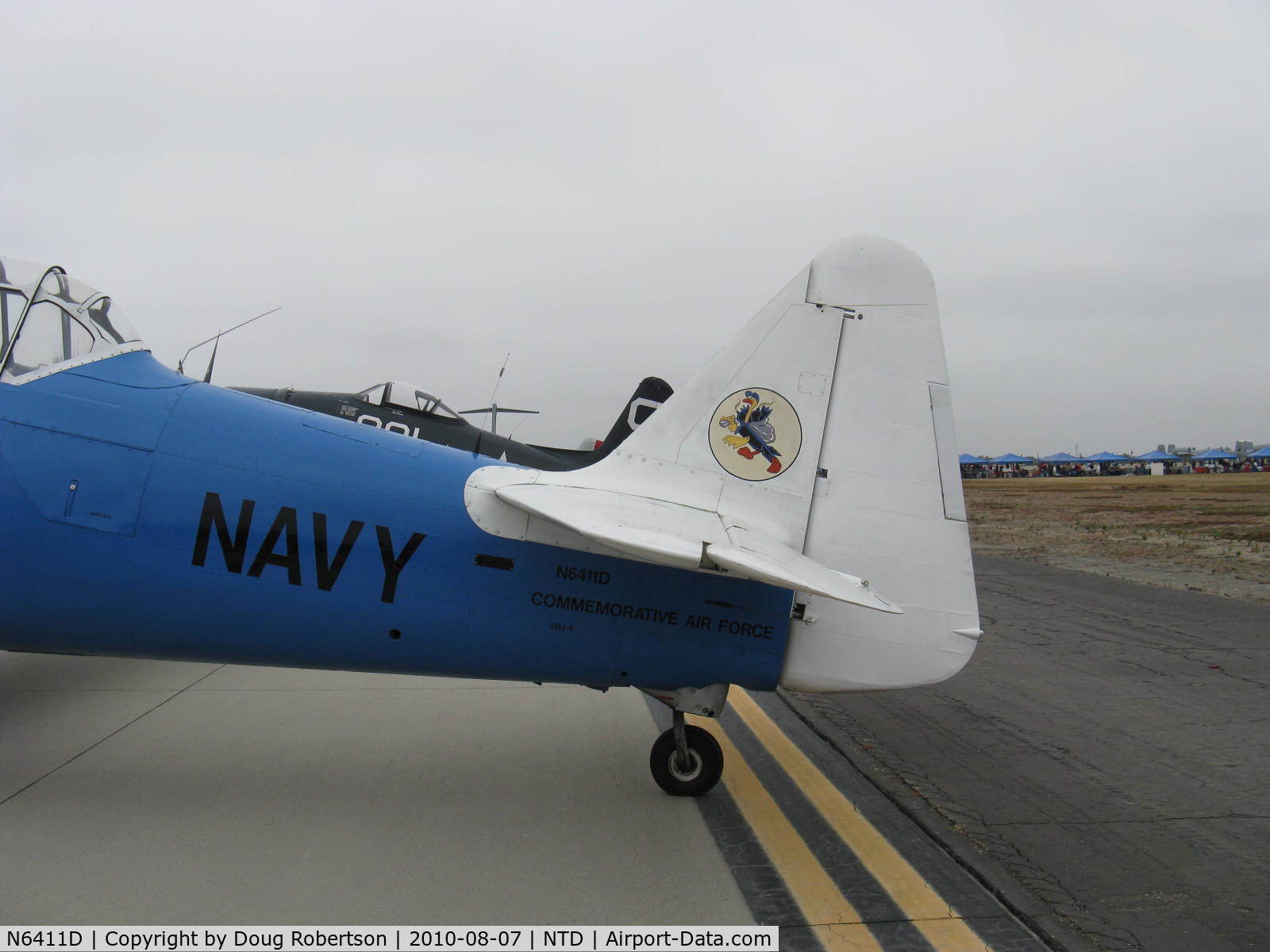 N6411D, 1942 North American SNJ-4 Texan C/N 88-10117, 1942 North American SNJ-4, P&W R-1340 Wasp 600 Hp, tail