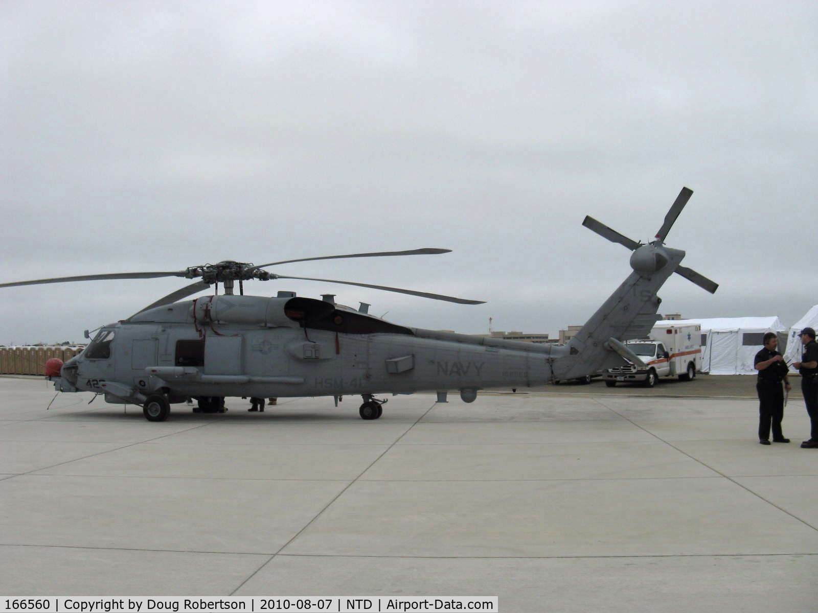 166560, Sikorsky MH-60R Strikehawk C/N Not found 166560, Sikorsky MH-60R SEA HAWK of HSM-41, two General Electric T700-GE-401C Turboshaft 1,890 shp each.