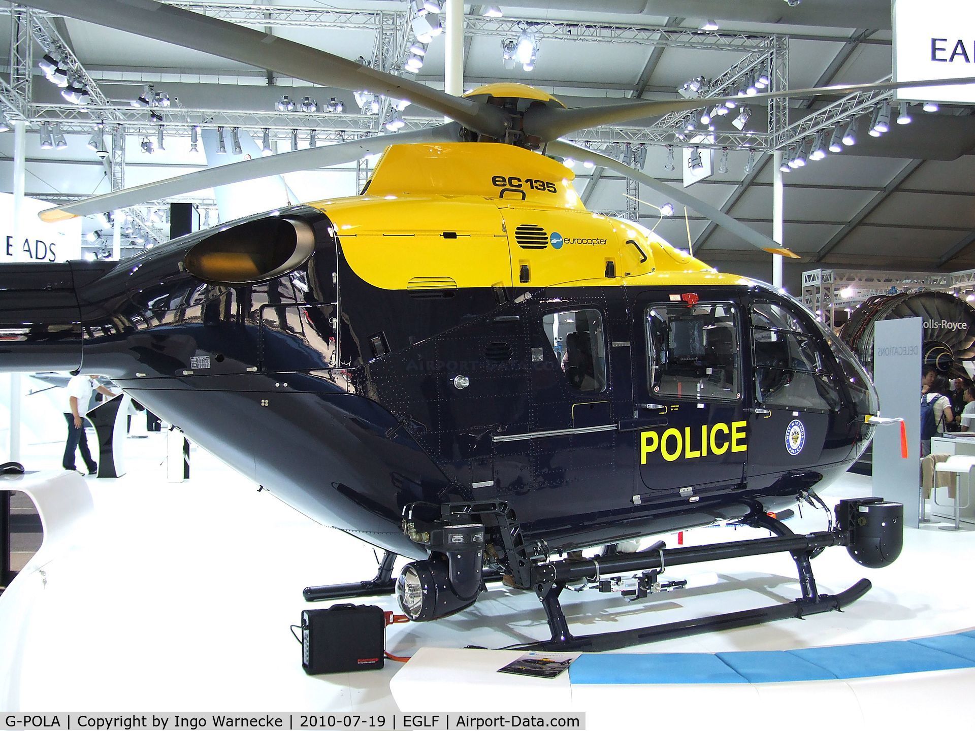 G-POLA, 2010 Eurocopter EC-135P-2+ C/N 877, Eurocopter EC135P2 of the West Midlands Police at Farnborough International 2010