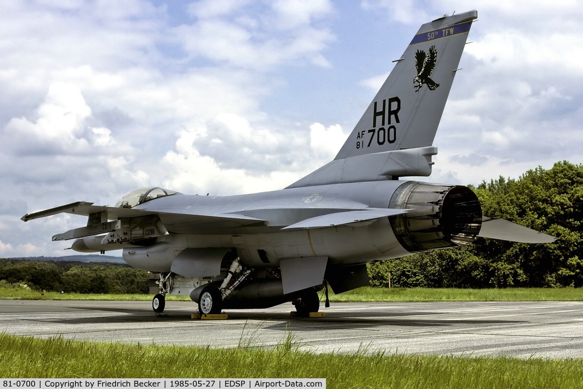 81-0700, 1981 General Dynamics F-16A Fighting Falcon C/N 61-382, 50th TFW F-16A