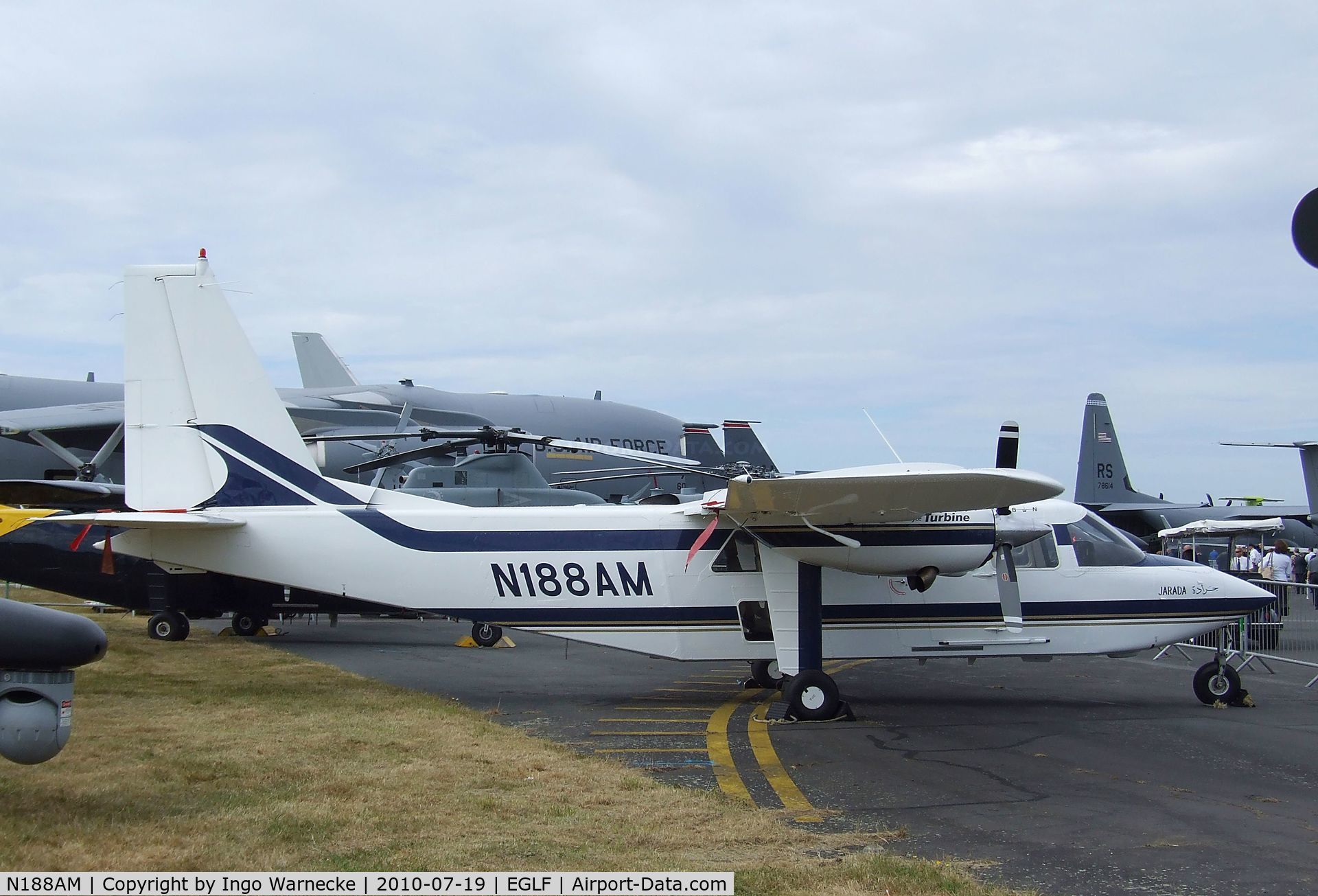 N188AM, 2005 Britten-Norman BN-2B-20 Islander C/N 2302, Britten-Norman BN-2T Turbine-Islander at Farnborough International 2010