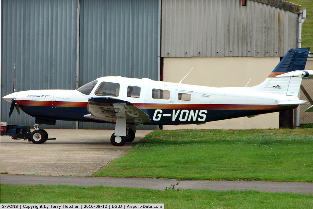 G-VONS, 2000 Piper PA-32R-301T Saratoga II TC Turbo Saratoga C/N 3257155, 2000 New Piper Aircraft Inc PIPER PA-32R-301T, c/n: 3257155 at Staverton Airport