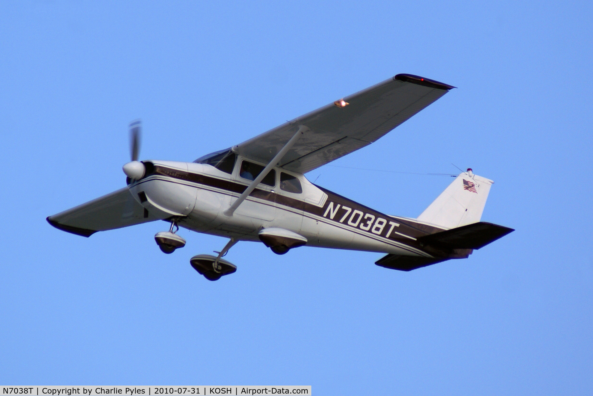 N7038T, 1961 Cessna 175A Skylark C/N 56331, N7038T Departs AirVenture 2010