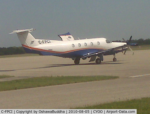 C-FPCI, 2001 Pilatus PC-12/45 C/N 399, Parked in front of Oshawa's main terminal.