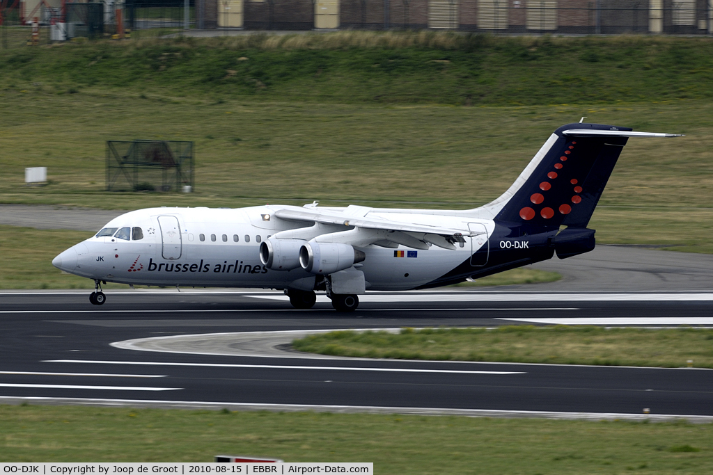 OO-DJK, 1995 British Aerospace Avro 146-RJ85 C/N E.2271, arrival at Brussels