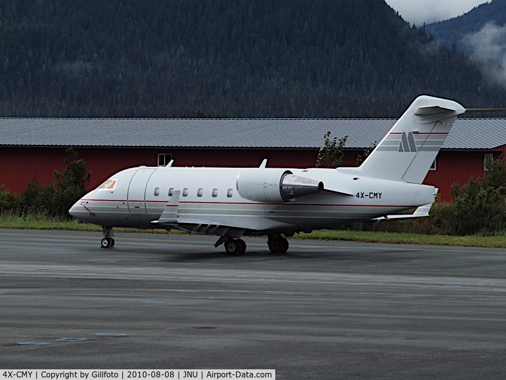 4X-CMY, 1998 Bombardier Challenger 604 (CL-600-2B16) C/N 5388, Visiting the state capital of Alaska; Juneau for the last couple of weeks. Think the passengers were cruising on Superyacht, either Timoneer or Blue Moon