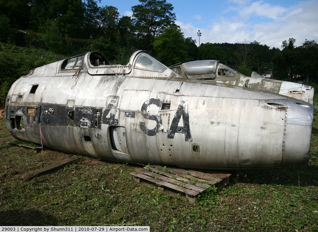 29003, General Motors F-84F Thunderstreak C/N Not found 52-9003, Ex. Belgium Air Force F-84F part stored in the Savigny-les-Beaune Museum... '4-SA' marks...