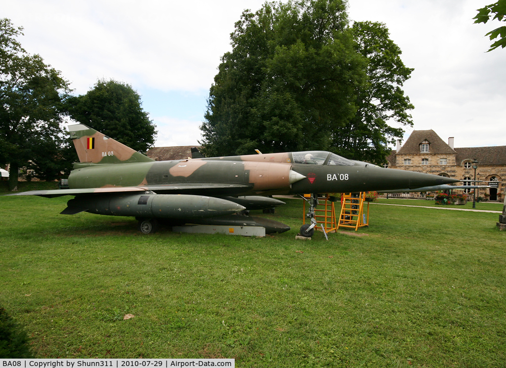 BA08, SABCA Mirage 5BA C/N 08, Preserved Belgium Air Force Mirage 5 inside Savigny-les-Beaune Museum...
