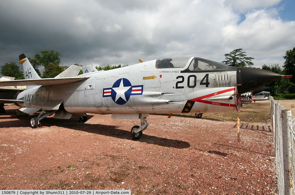 150879, Vought F-8E(FN) Crusader C/N 1202, US Navy Crusader c/s preserved inside Savigny-les-Beaune Museum... Ex. French Navy as '1'