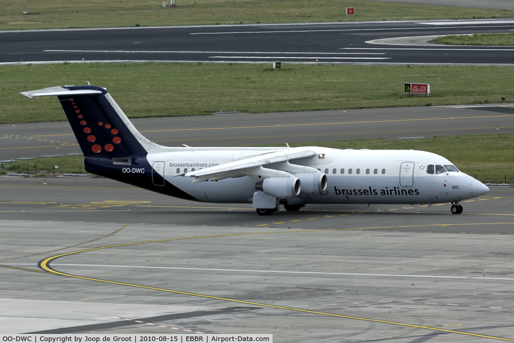 OO-DWC, 1998 British Aerospace Avro 146-RJ100 C/N E3322, Brussels Airlines regional jet