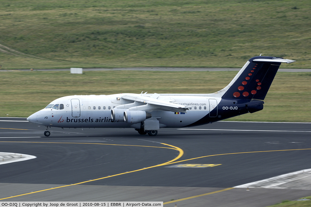 OO-DJQ, 1996 British Aerospace Avro 146-RJ85 C/N E.2289, now in the colors of Brussels Airlines