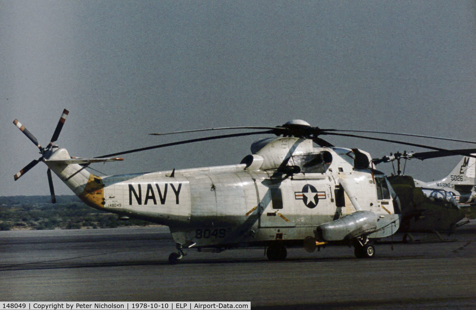 148049, Sikorsky SH-3H Sea King C/N 61027, SH-3D Sea King on transit through El Paso in October 1978.