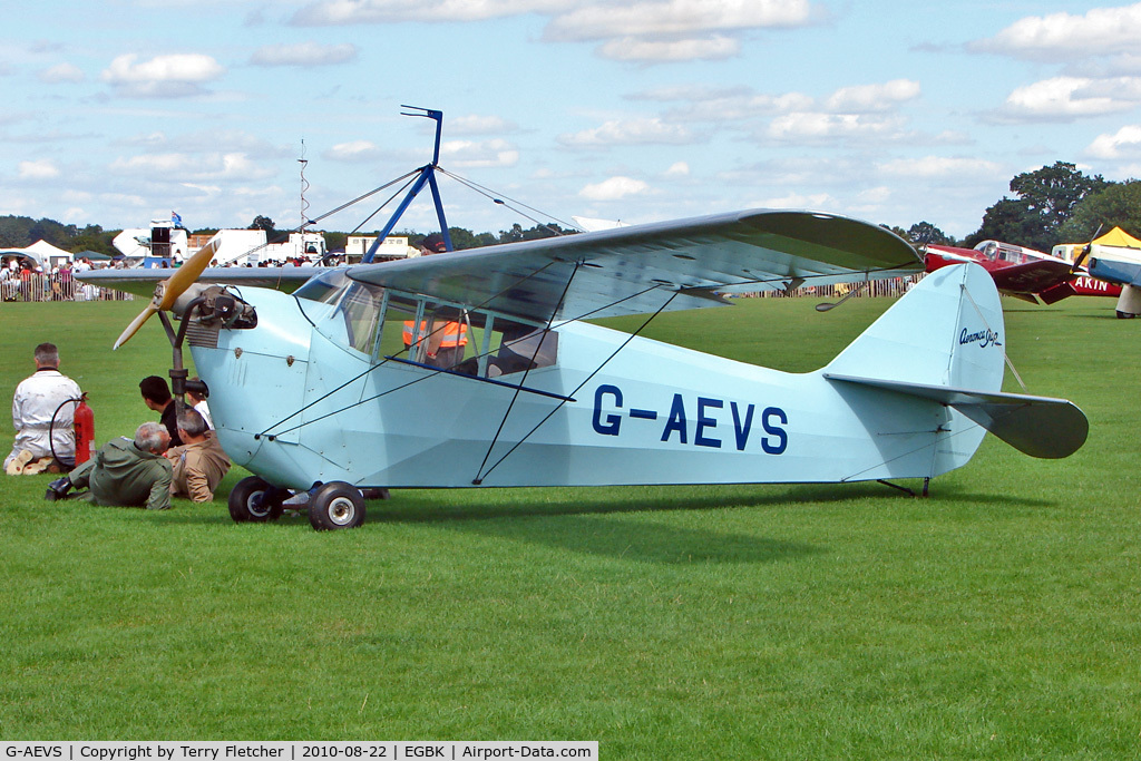 G-AEVS, 1937 Aeronca 100 C/N AB114, 1937 Aeronautical Corporation Of Gb Ltd AERONCA 100, c/n: AB114 at 2010 Sywell Air Show