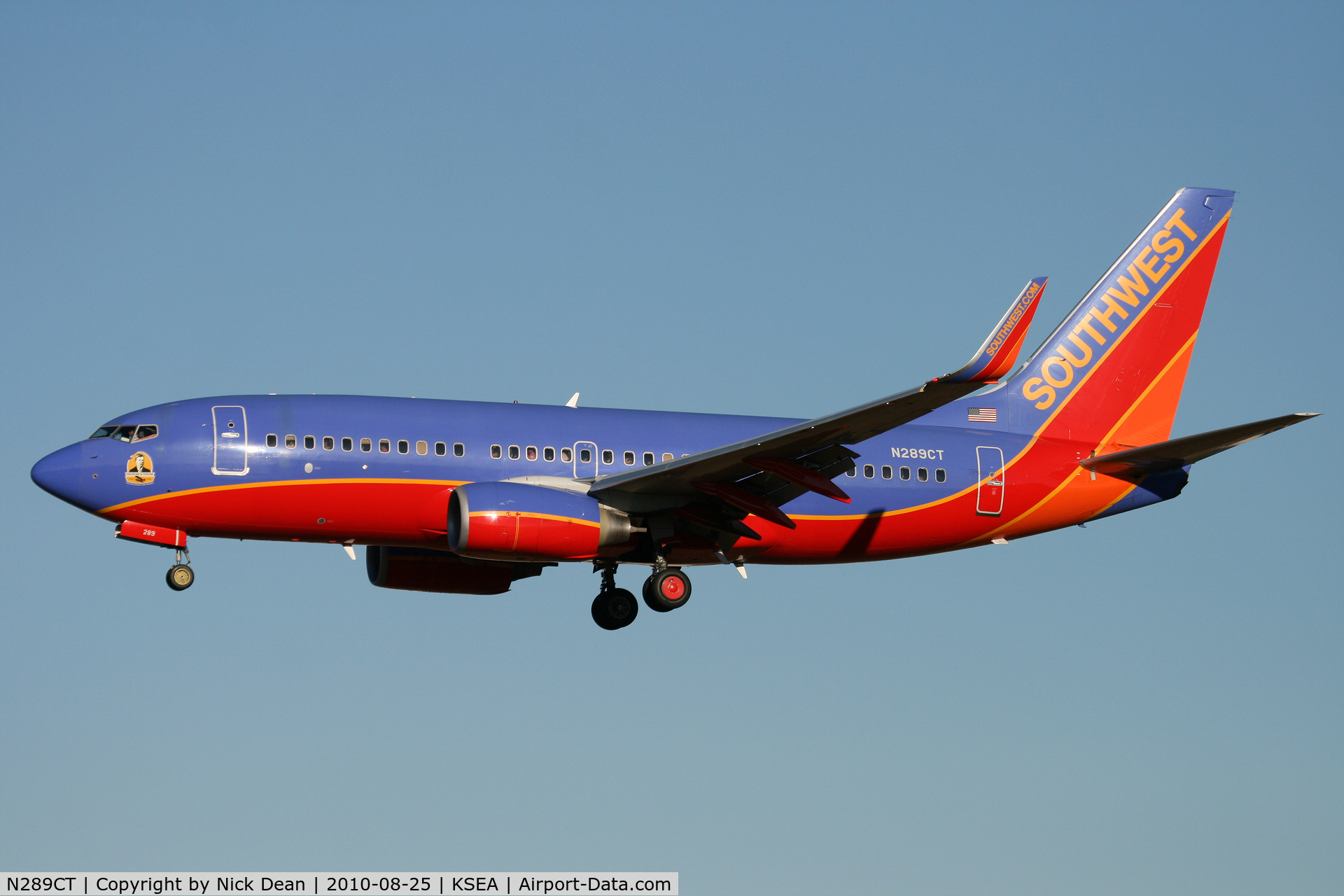 N289CT, 2007 Boeing 737-7H4 C/N 36633, KSEA SW559 arriving on 34L from KBNA