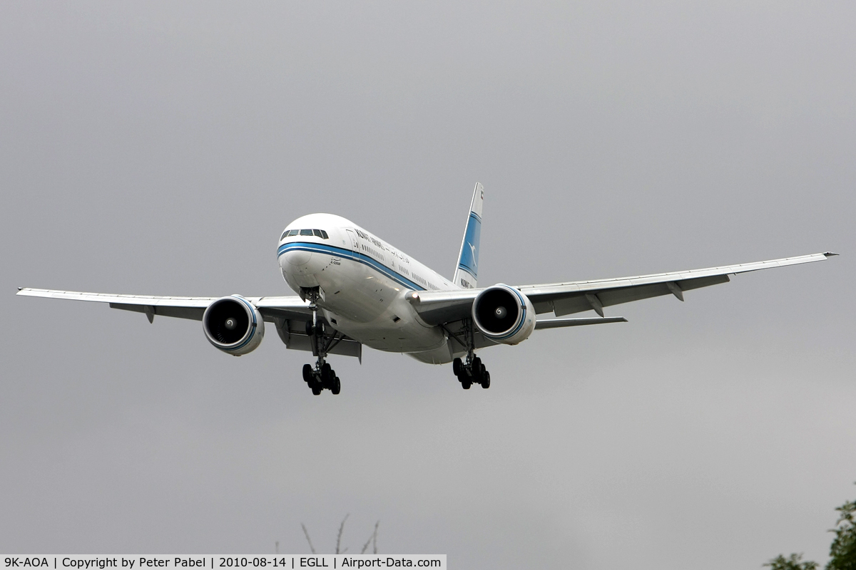 9K-AOA, 1998 Boeing 777-269/ER C/N 28743, LHR Trip