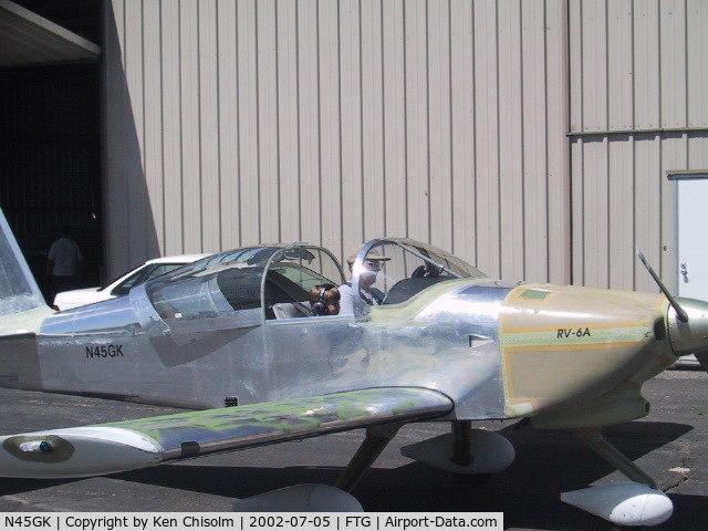 N45GK, 2001 Vans RV-6A C/N 24104, Before it was painted - Christian the first passenger