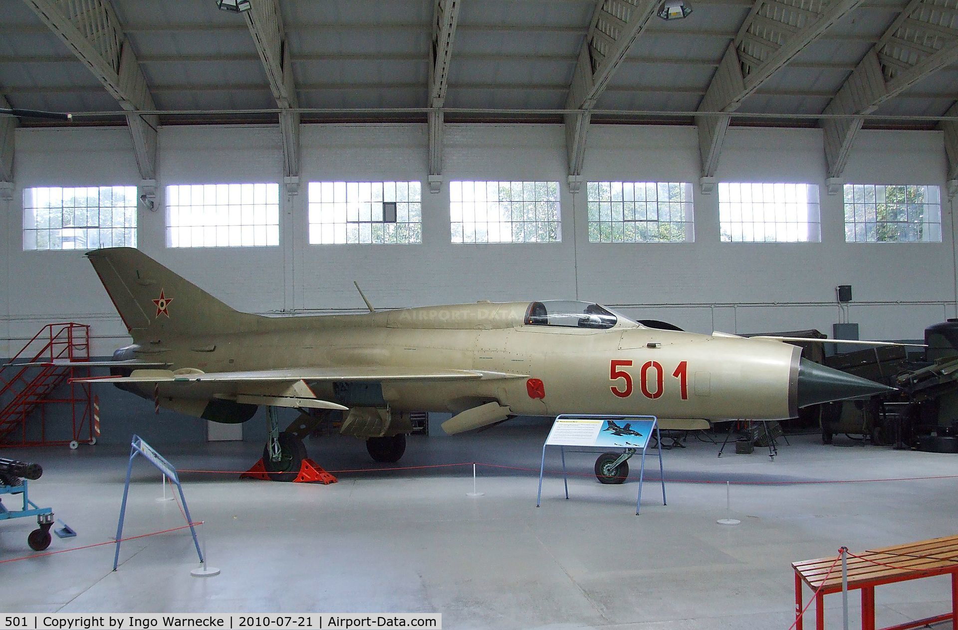 501, 1964 Mikoyan-Gurevich MiG-21PF C/N 760501, Mikoyan i Gurevich MiG-21PF FISHBED-D at the Imperial War Museum, Duxford