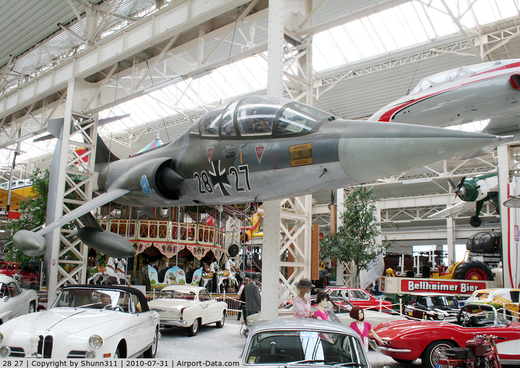 28 27, Lockheed TF-104G Starfighter C/N 583F-5957, Preserved inside Technik Speyer Museum...