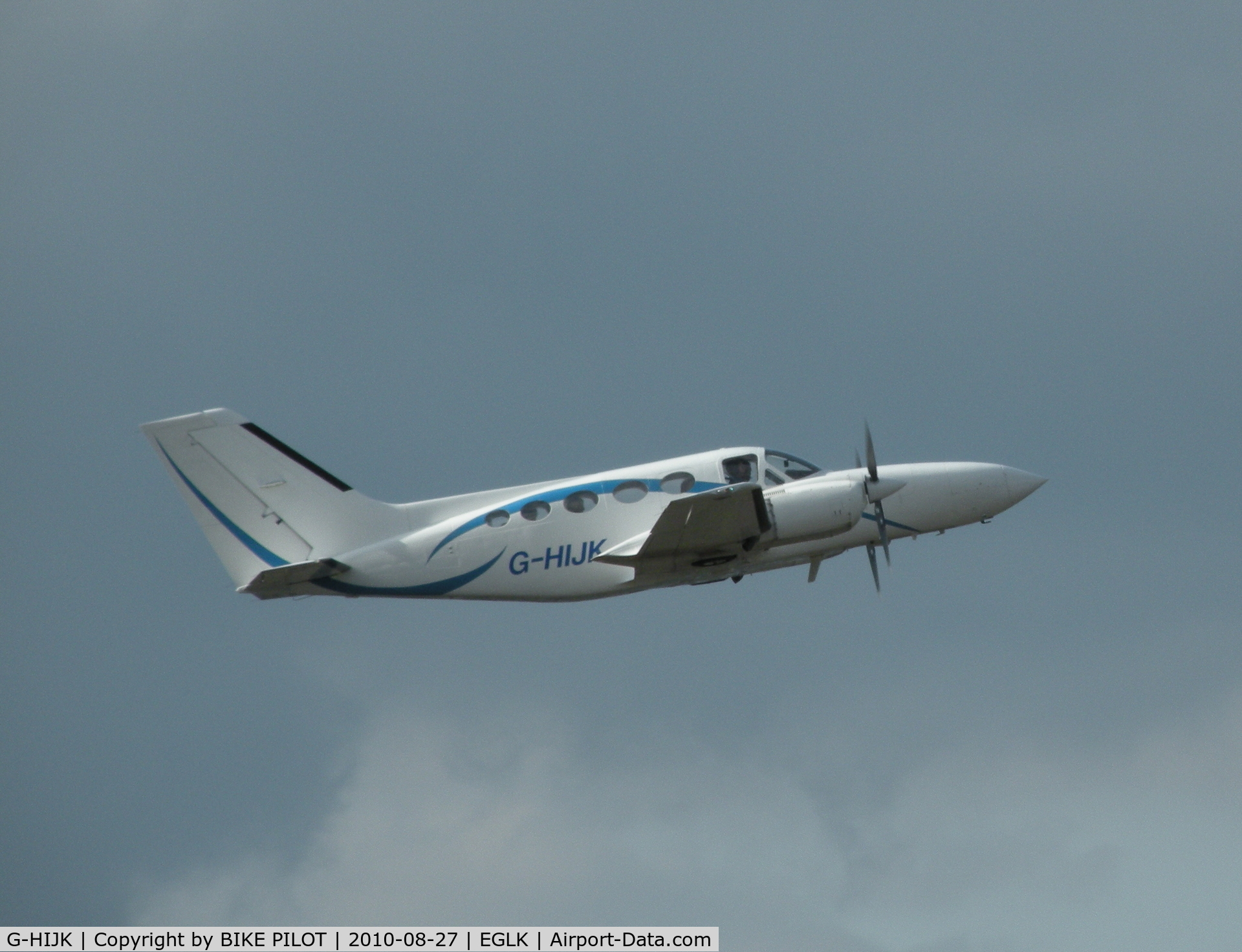 G-HIJK, 1977 Cessna 421C Golden Eagle C/N 421C-0218, Golden Eagle climbing away from rwy 07