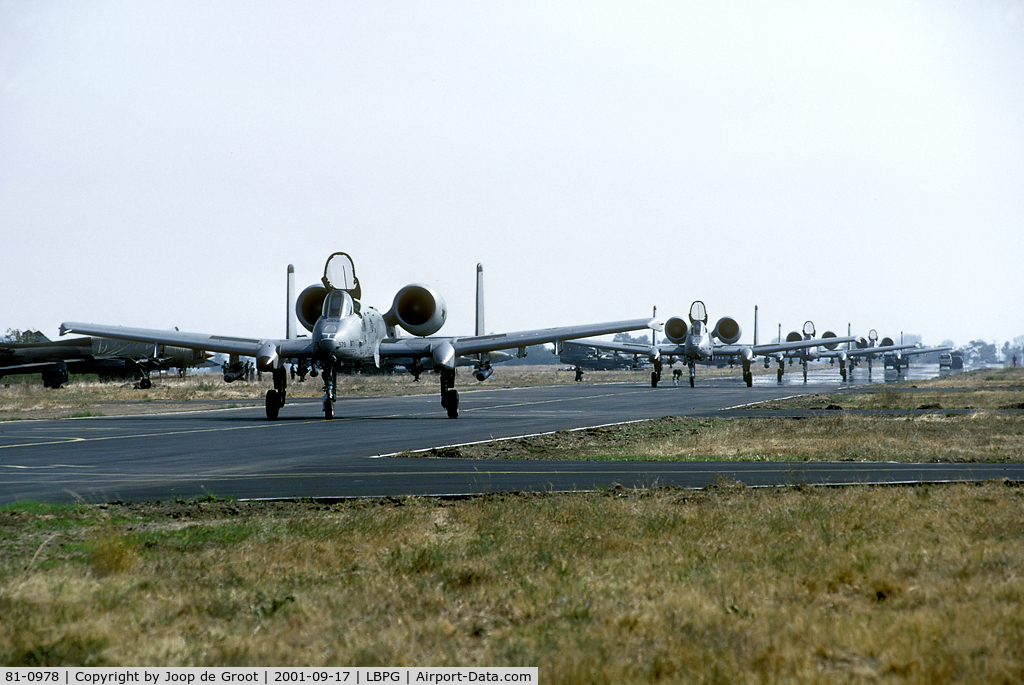 81-0978, 1981 Fairchild Republic A-10A Thunderbolt II C/N A10-0673, massive participation of USAF A-10s in the Co-operative Key exercise.
