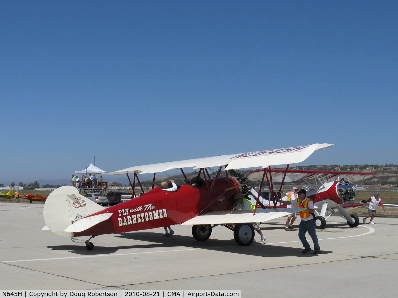 N645H, 1929 Curtiss-Wright Travel Air E-4000 C/N 1220, 1929 Curtiss-Wright TRAVEL AIR E-4000, Lycoming R-680 upgrade, pushback