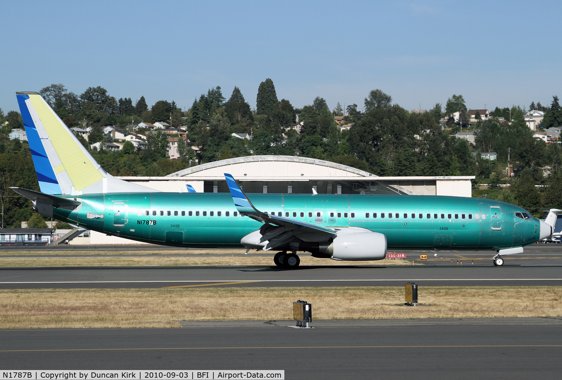 N1787B, 2010 Boeing 737-8U3 C/N 30149, B.737-8U3 c/n 30149 landing after first flight from Renton carrying N1787B