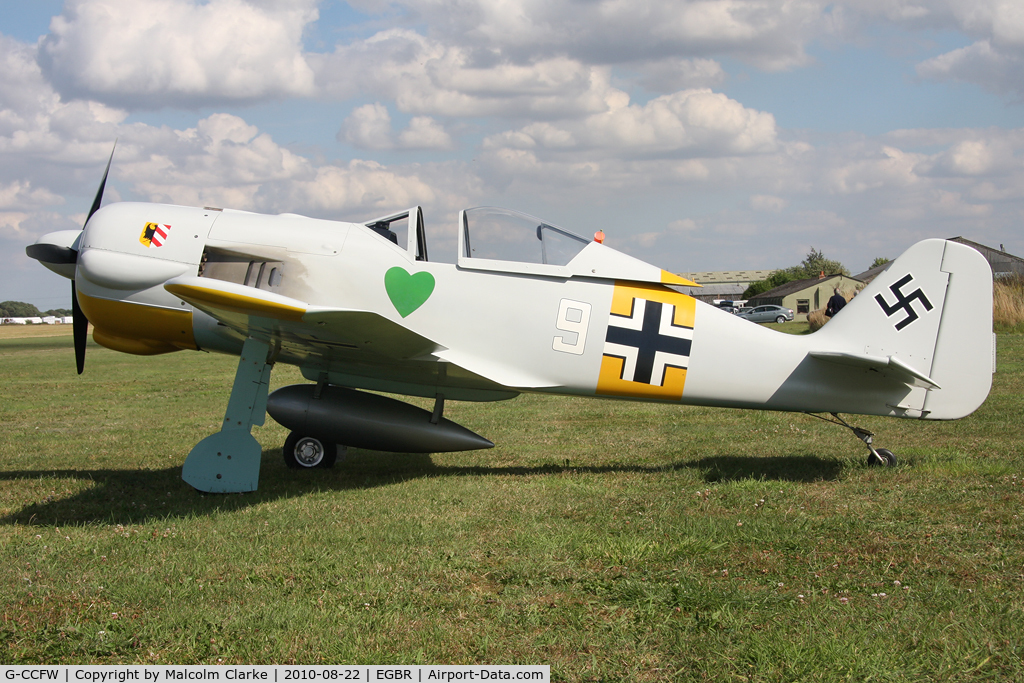 G-CCFW, 2003 WAR Focke-Wulf 190 C/N PFA 081-12729, WAR Focke-Wulf 190, a 60% version of the original Fw190 design, at Breighton Airfield's Summer Madness All Comers Fly-In in August 2010.