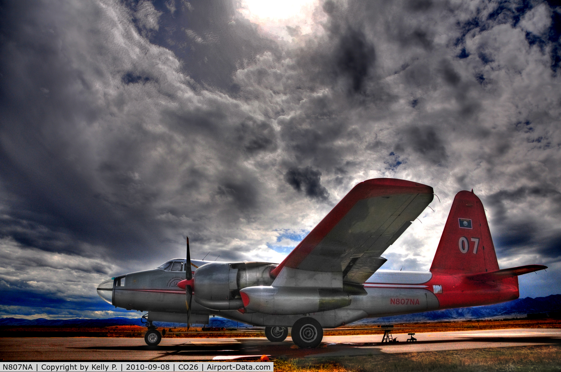N807NA, 1954 Lockheed P2V-5F Neptune C/N 426-5305, 07 at Metropolitan Airport in Broomfield Colorado during Fourmile Fire. Sept, 8 2010