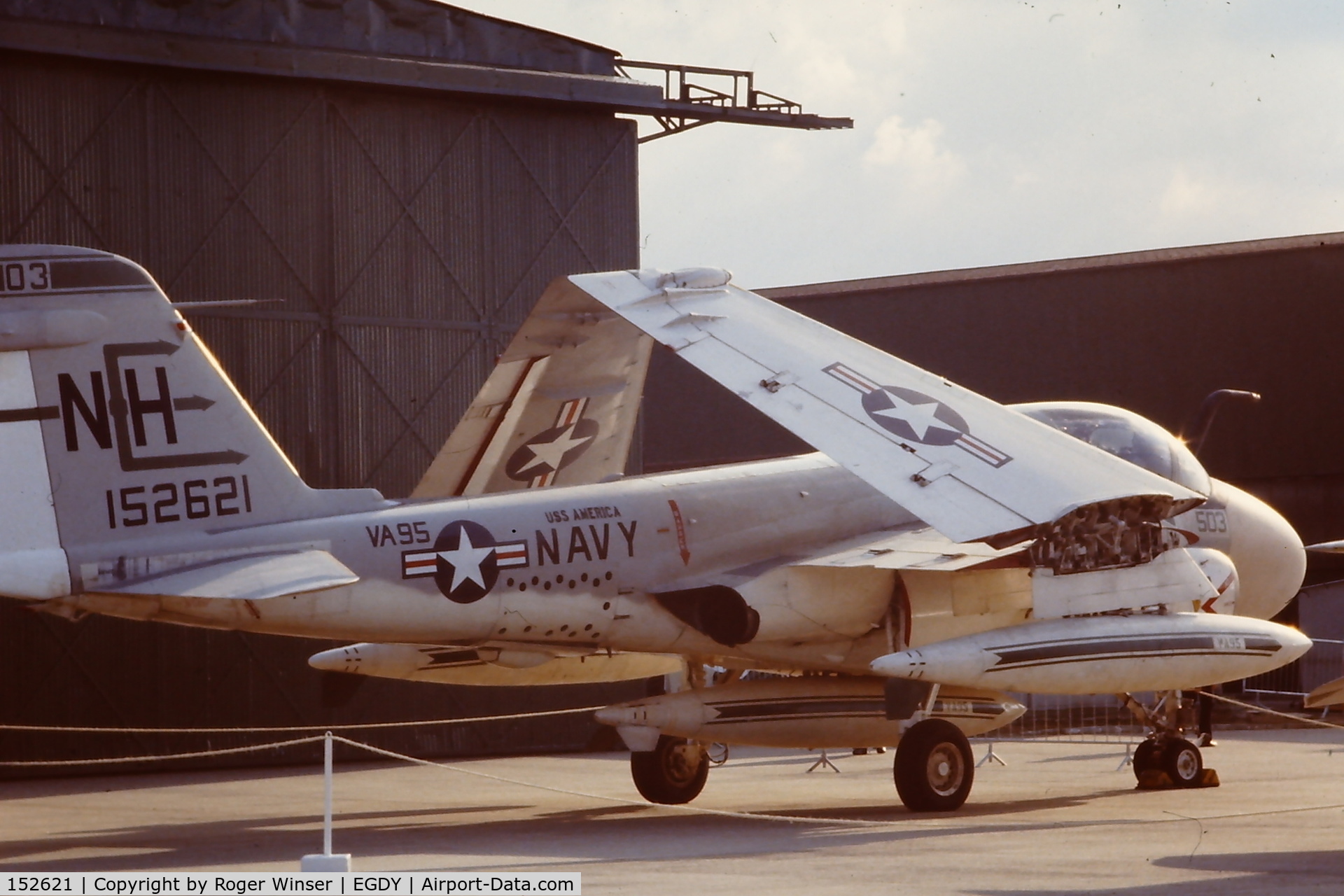 152621, Grumman A-6A Intruder C/N I-169, Coded 503/NH of VA-95 from the USS America Carrier Air Wing. Attending the RNAS Yeovilton Air Show in 1979.