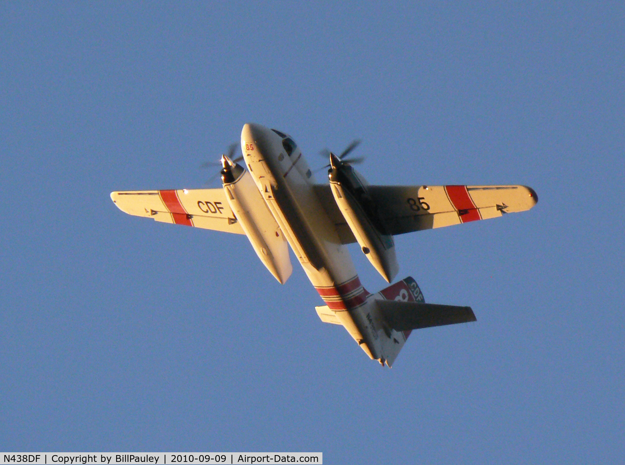 N438DF, Marsh Aviation S-2F3AT C/N 151640, One of two CALFIRE S-2F3AT tanker circling over San Bruno, CA, site of massive natural gas pipeline explosion.  CALFIRE's Bell EH-1 N495DF also on site as a Cal Fire OV-10 Bronco coordinated drops.