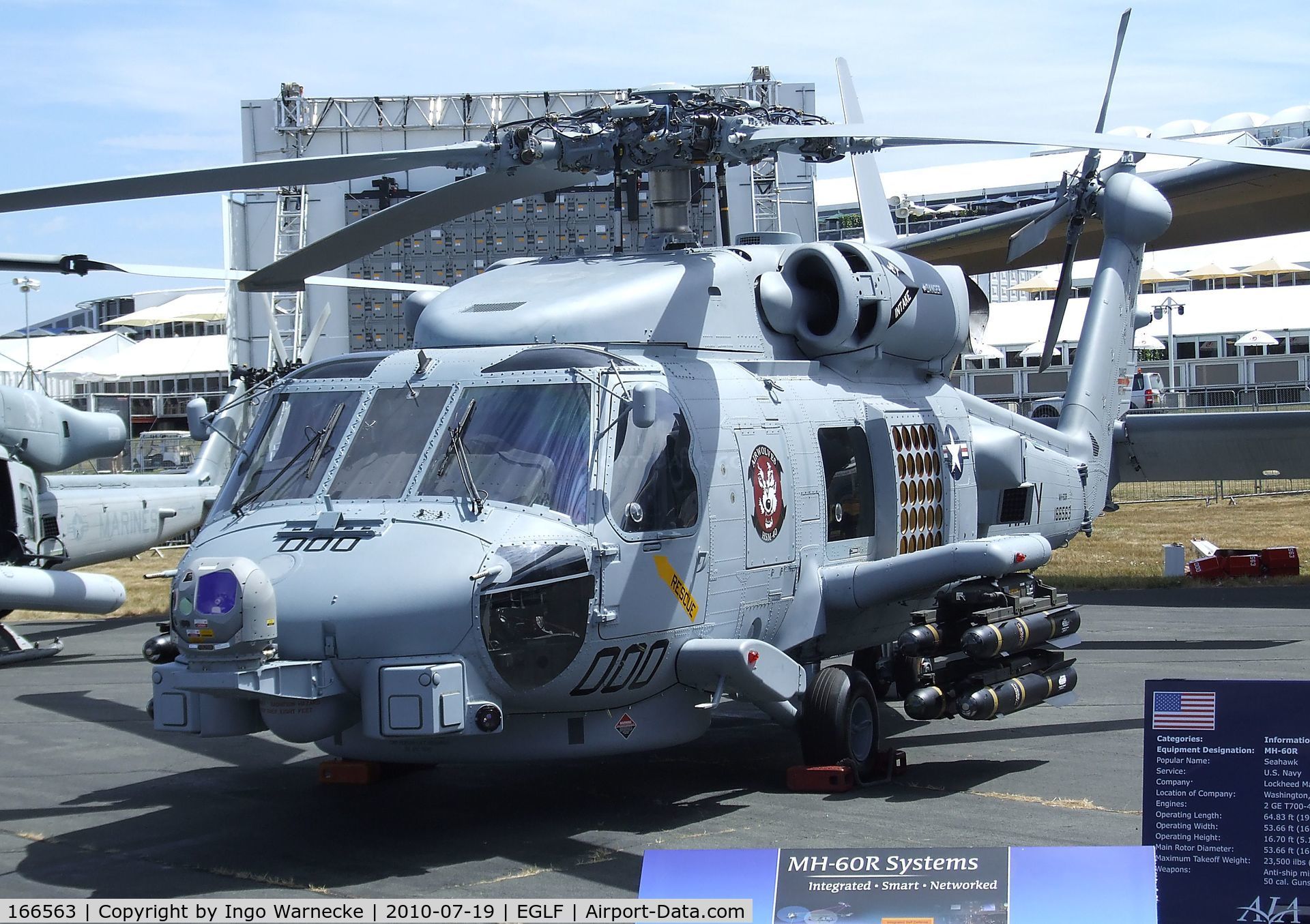 166563, Sikorsky MH-60R Strikehawk C/N 70-3194, Sikorsky MH-60R Seahawk of the US Navy at 2010 Farnborough International