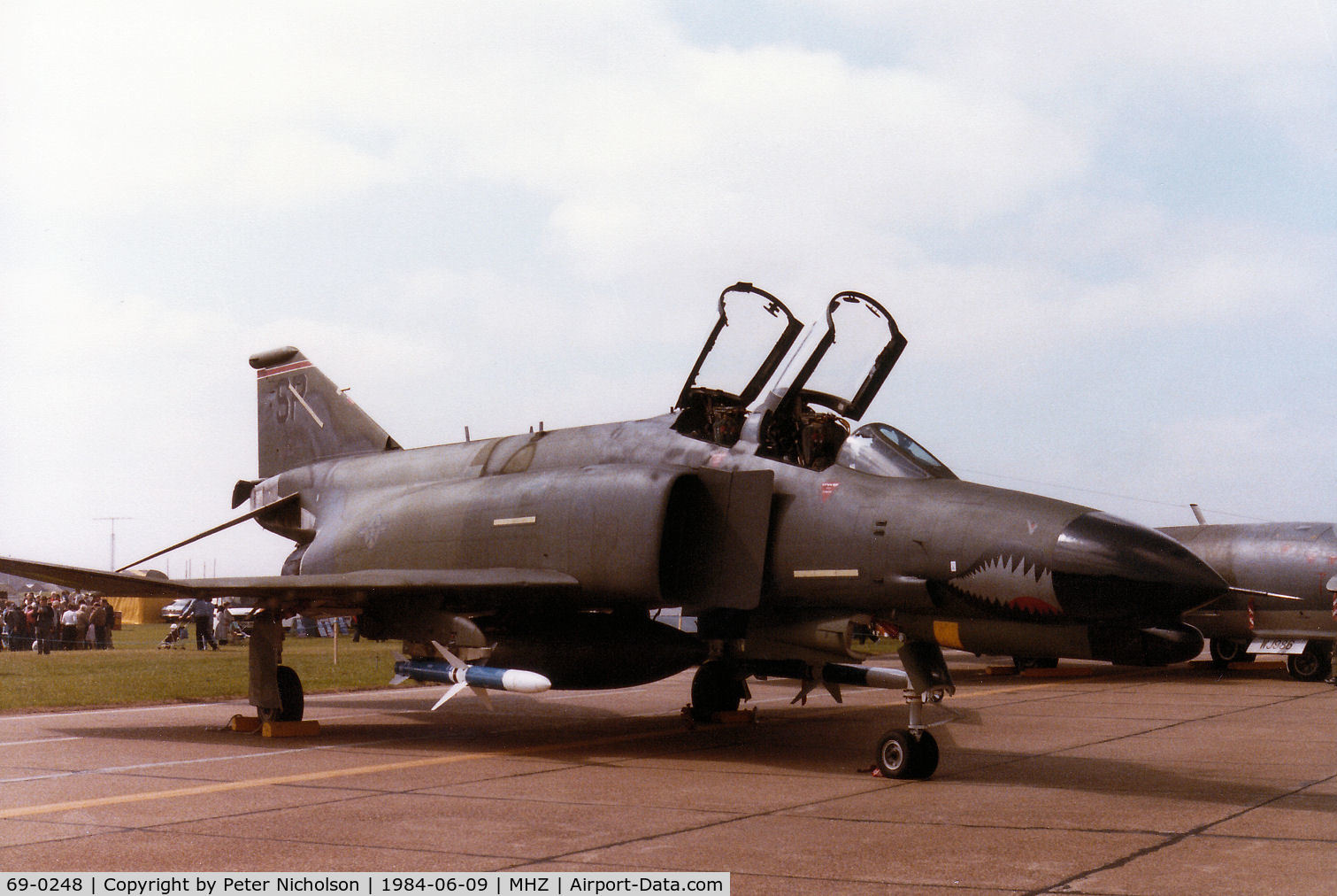 69-0248, 1969 McDonnell Douglas F-4G Phantom II C/N 3773, F-4G Phantom of Spangdahlem's 52nd Tactical Fighter Wing on display at the 1984 RAF Mildenhall Air Fete.