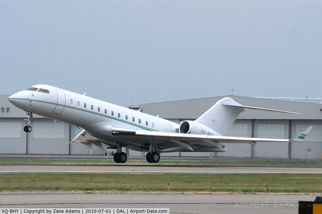 VQ-BHY, 2010 Bombardier BD-700-1A10 Global Express C/N 9151, Departing Dallas Love Field