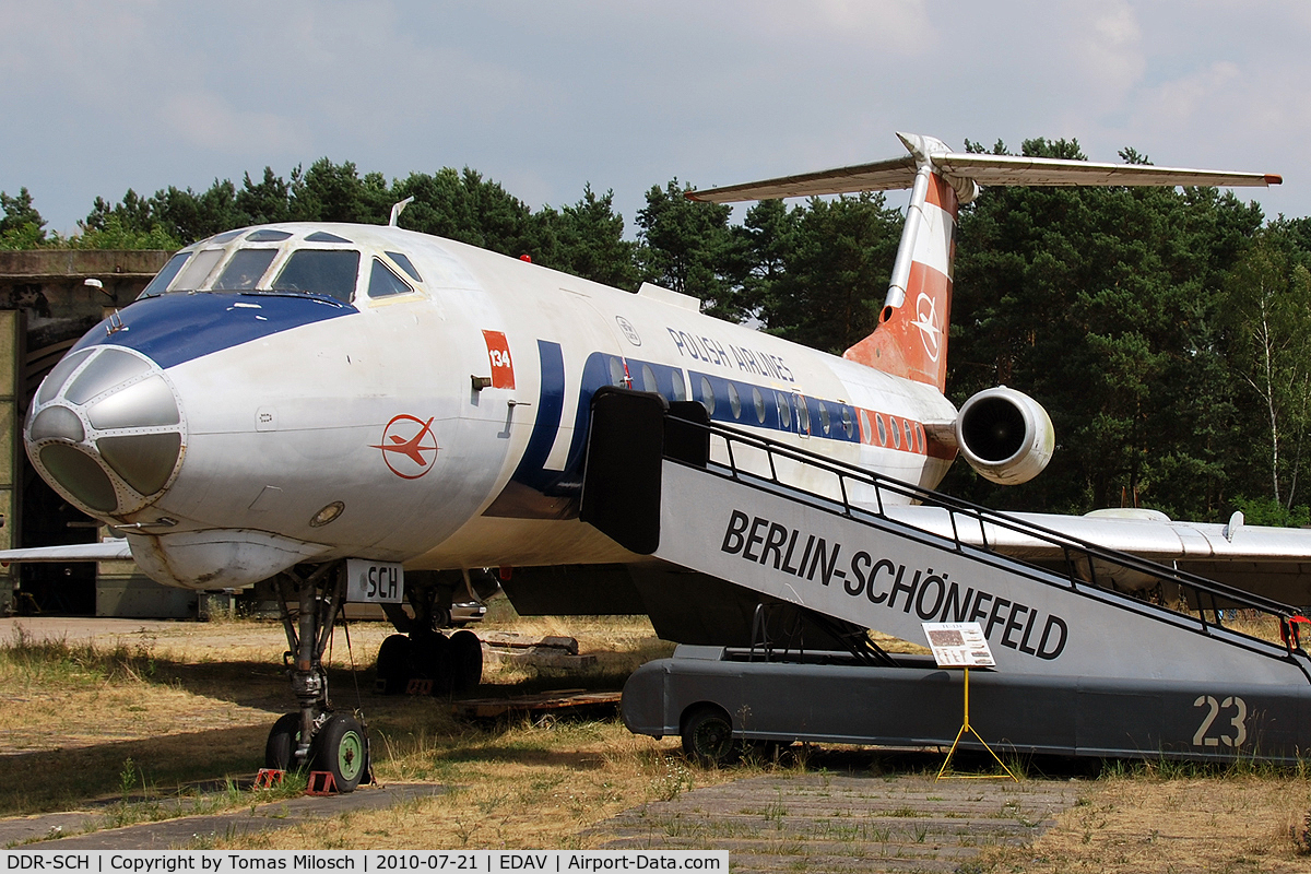 DDR-SCH, Tupolev Tu-134 C/N 9350906, Air Museum Finowfurt, airport Finow (EDAV)